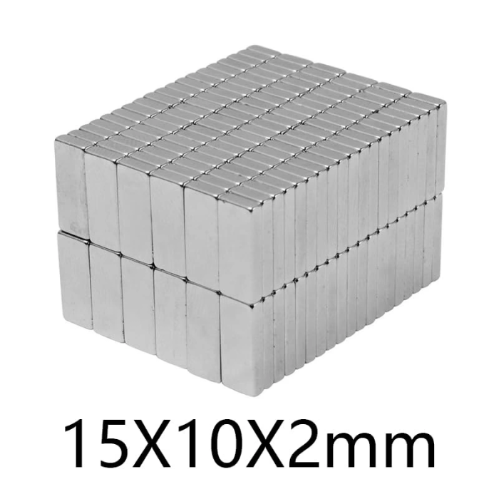5 Adet 15x10x1.5 mm Köşeli Neodyum Mıknatıs N35 Magnet Dayanıklı Nikel Kaplama ( Lisinya )