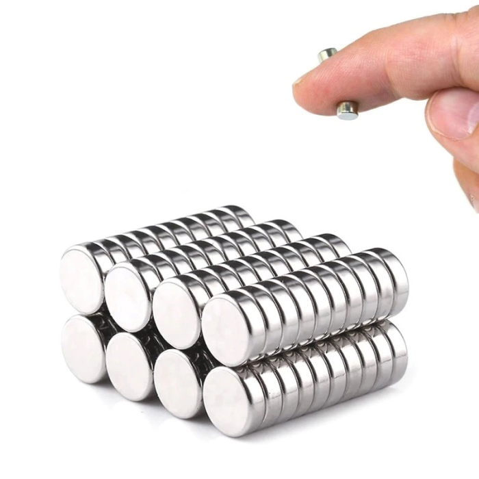 10 Adet 8x3mm Yuvarlak Neodyum Mıknatıs Güçlü Nikel Kaplamalı Kaliteli Dayanıklı Magnet ( Lisinya )