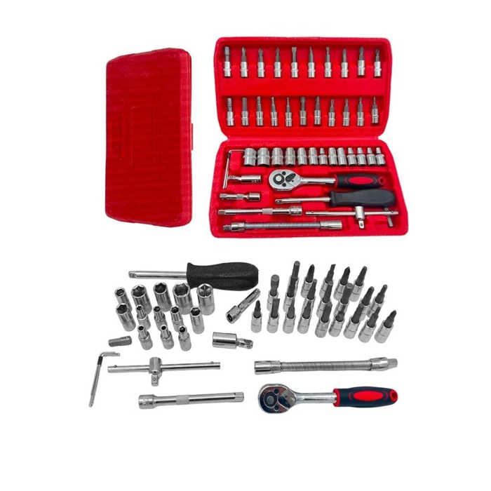 Cr-v Max 1/4 Cırcırlı 46 Parça Lokma Anahtar Takımı Bits Uç Seti Tam Set Germany ( Lisinya )