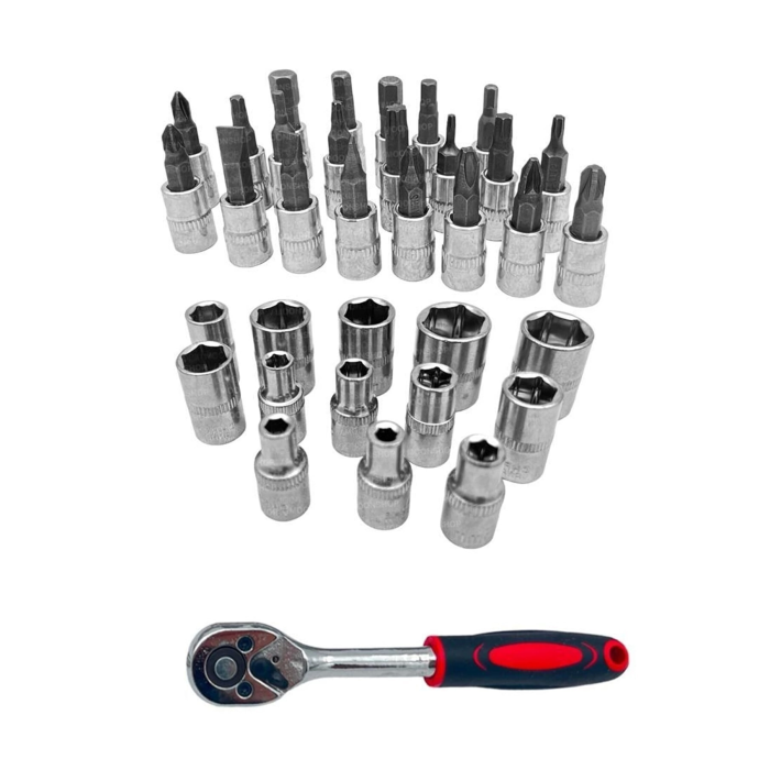 Cr-v Max 1/4 Cırcırlı 46 Parça Lokma Anahtar Takımı Bits Uç Seti Tam Set Germany ( Lisinya )