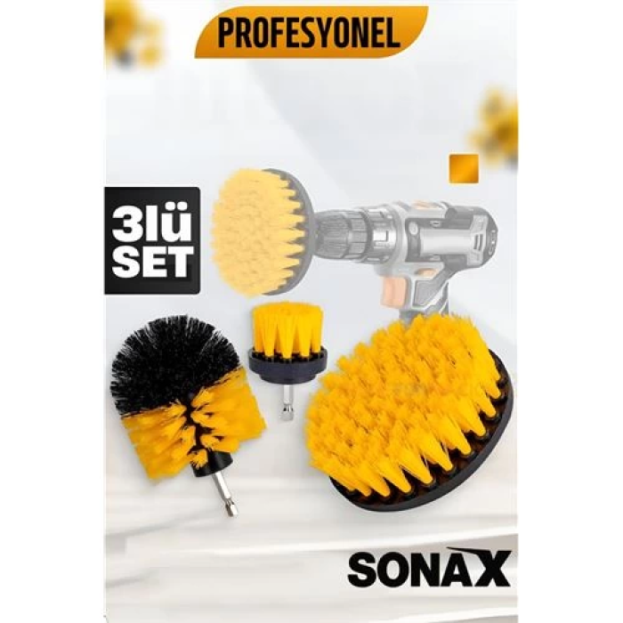 Matkap Fırçası - Matkap Ucuna Takılan Fırça Seti Sonax - Profesyonel Temizlik Fırçaları ( Lisinya )