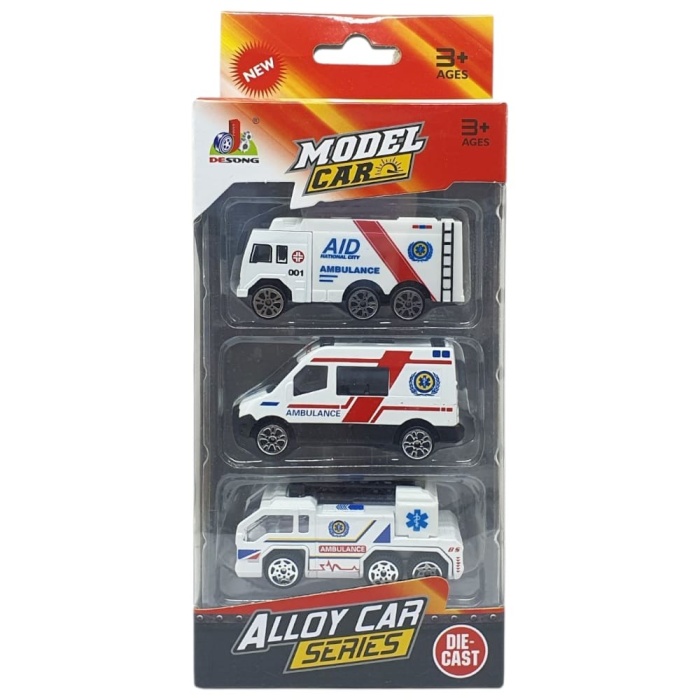 3lü İş Makinaları Road Seti - Die Cast - DS044 - Ambulans (Lisinya)