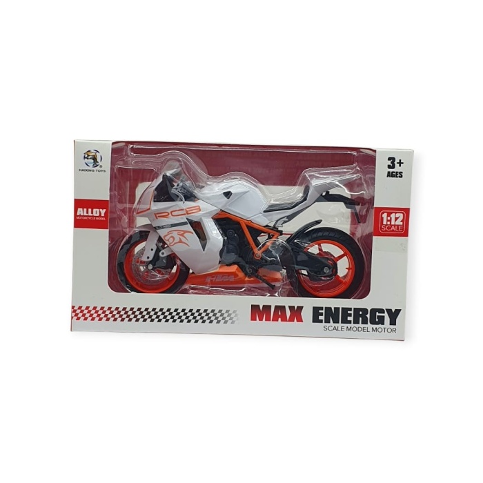 1:12 Ölçekli Model Motosiklet -  HX797 - Beyaz (Lisinya)