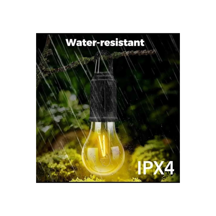 Taşınabilir Şarjlı Led Ampül Outdoor Kamp Bahçe Lambası 10W Askılı Kırılmaz Led Işık ( Lisinya )