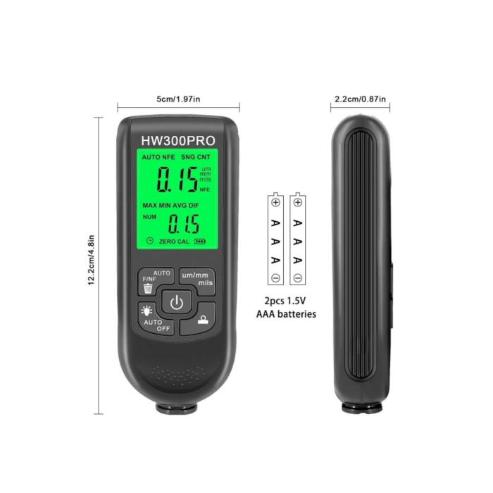 HW-300PRO Oto Boya Kalınlık Ölçer 0-2000µm Fe & NFe Kaplama Kalınlık Test Cihazı ( Lisinya )