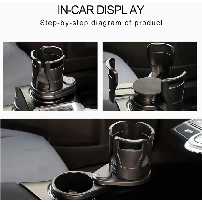 2’si 1 Arada Ayarlanabilir Araç Bardak Tutucu, Genişleyebilir Üst Kısım 3”-6.2”, Şişe Adaptörü, Araba Organizatörü, Dayanıklı Taban, Ramblers Hydroflask Uyumlu, Modern Araç Düzenleyic ( Lisinya )