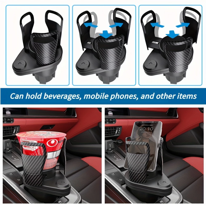 2’si 1 Arada Ayarlanabilir Araç Bardak Tutucu, Genişleyebilir Üst Kısım 3”-6.2”, Şişe Adaptörü, Araba Organizatörü, Dayanıklı Taban, Ramblers Hydroflask Uyumlu, Modern Araç Düzenleyic ( Lisinya )