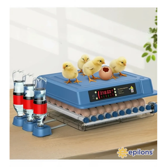 Epo-W64 Tam Otomatik Kuluçka Makinesi 64 Yumurta Kapasiteli Civciv Kaz Ördek Uyumlu + Yedek Motor ( Lisinya )