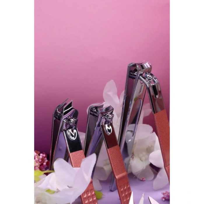 Profesyonel Çantalı Tırnak Bakım Manikür Seti Pembe Renk 12 Parça ( Lisinya )