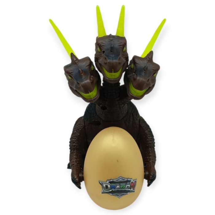 3 Başlı Mitolojik Ejderha - Pilli Yerde Gezen Sesli Figür - WH-3010 (Lisinya)