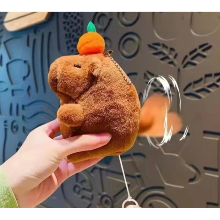 Peluş Çek Burak Kuyruğu Dönen Oyuncak Anahtarlık Çanta Süsü