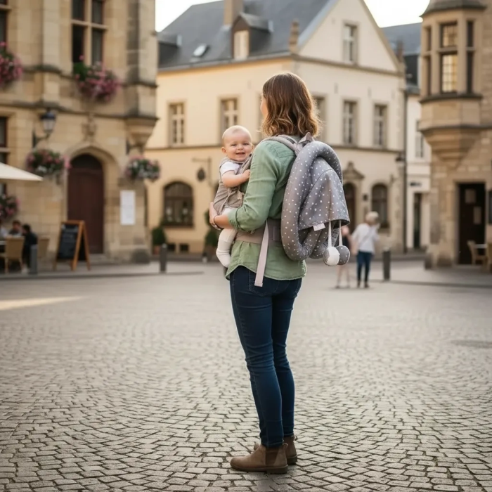 Taşınabilir Portatif Bebek Yatağı,Sırt Çantasına Dönüşebilen Portatif Bebek Beşiği (Gri) ( Lisinya )