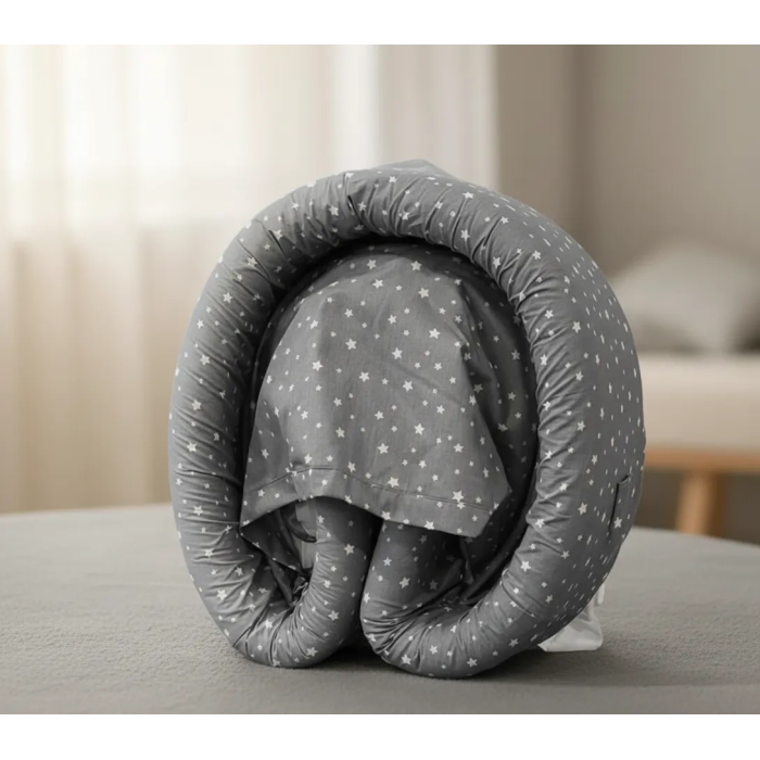 Taşınabilir Portatif Bebek Yatağı,Sırt Çantasına Dönüşebilen Portatif Bebek Beşiği (Gri) ( Lisinya )