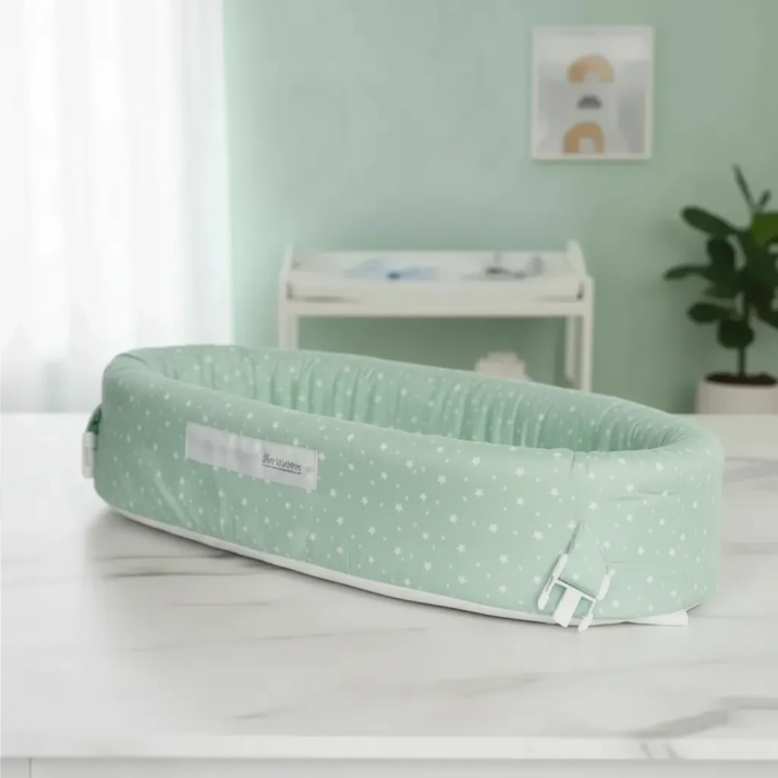 Taşınabilir Portatif Bebek Yatağı,Sırt Çantasına Dönüşebilen Portatif Bebek Beşiği (Yeşil) ( Lisinya )