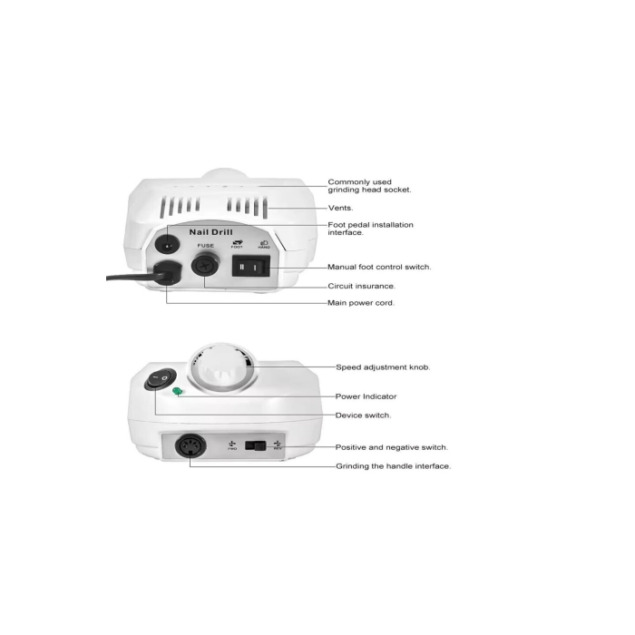 Elektrikli Profesyonel Freze Tırnak Törpü Manikür Pedikür Makinesi Nail 85W 35000 RPM ( Lisinya )