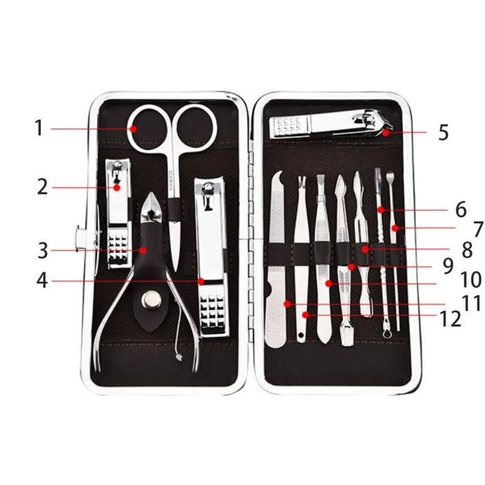 Özel Çantasında Profesyonel Manikür Pedikür Seti (12 Parça) ( Lisinya )