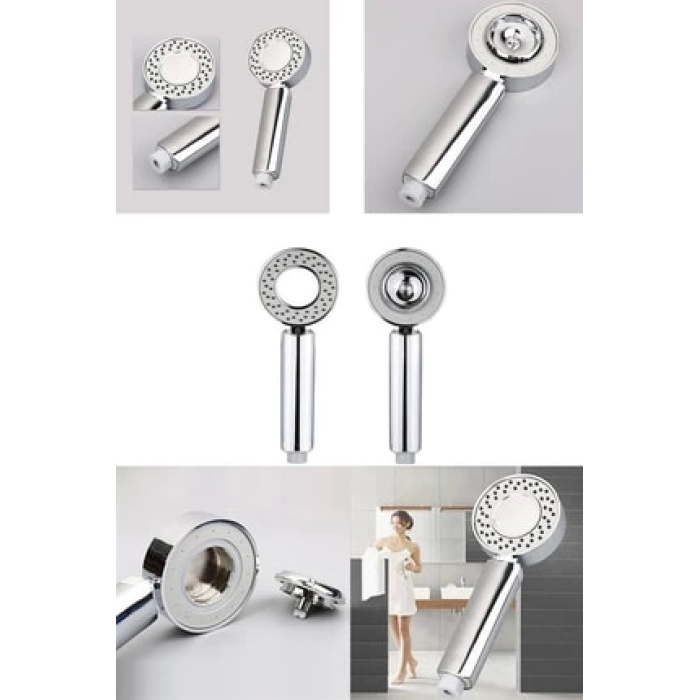 Çift Taraflı Yüksek Basınçlı Su Akıtan Şampuan Hazneli Tasarruflu Duş Başlığı ( Lisinya )