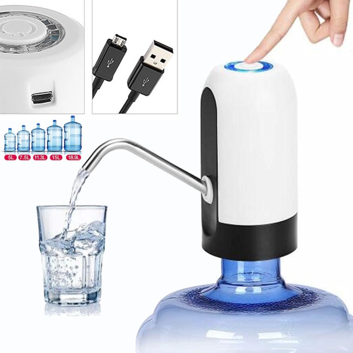 Yeni Nesil Dokunmatik Damacana Su Pompası Şarjlı 1200 Mah ( Lisinya )