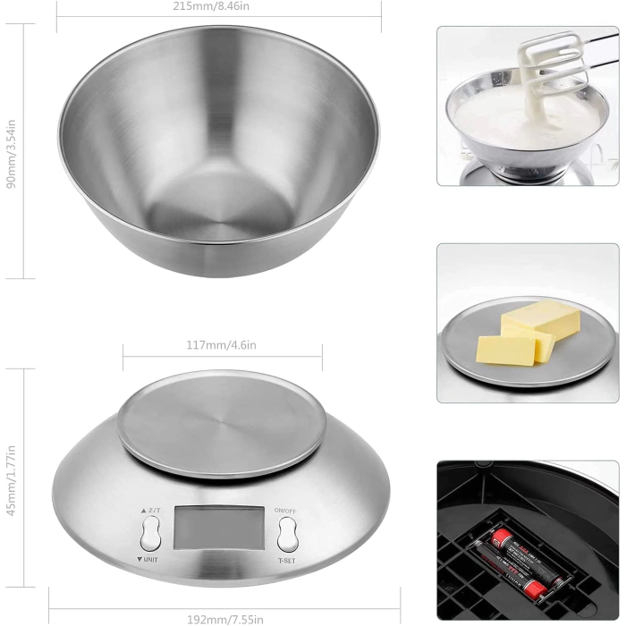 Lcd Ekran Elektronik Dijital Mutfak Terazisi İnox Hassas Mutfak Tartısı ( Lisinya )