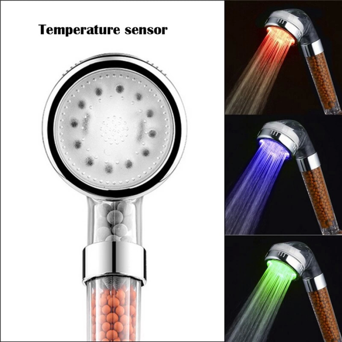 3 Adet Tasarruflu Boncuklu Ledli Duş Başlık-pil veya Elektrik Gerekmez Kinetik Enerjili ( Lisinya )