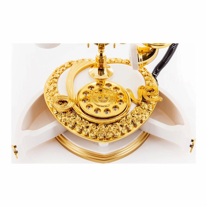 Nostaljik Polyester Telefon Müzik ve Takı Mücevher Kutusu (beyaz) ( Lisinya )