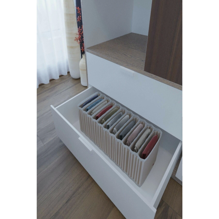 11 Bölmeli Dolap ve Çekmece Içi Düzenleyici Akordiyon Organizer M-00500 (3 Adet) 00517 ( Lisinya )