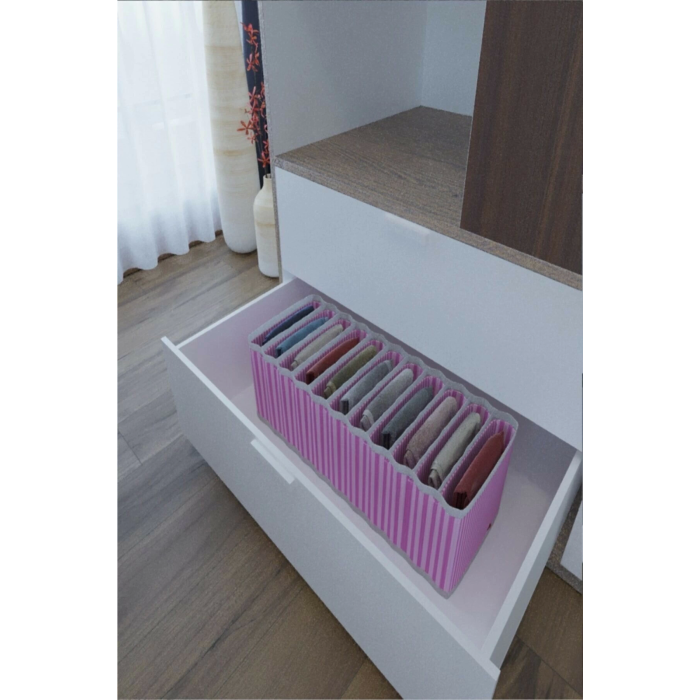11 Bölmeli Dolap ve Çekmece Içi Düzenleyici Akordiyon Organizer M-00500 (6 Adet) ( Lisinya )