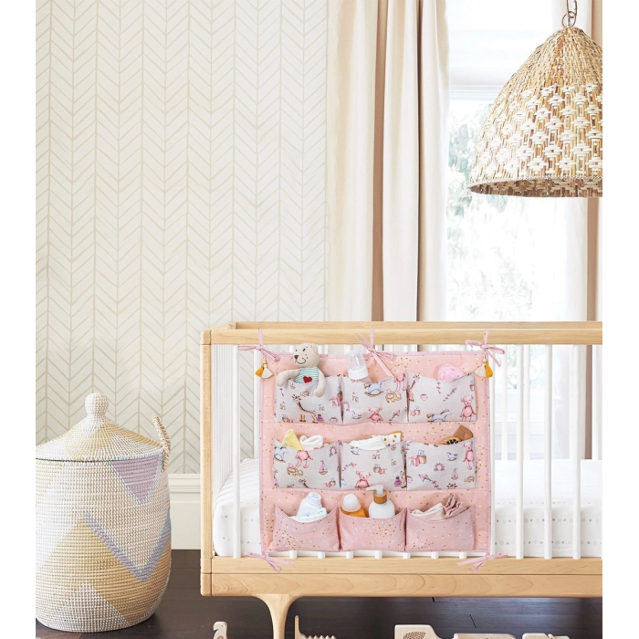 Baby 9 Cepli Bağlamalı Beşik Kenarı Düzenleyici (pembe) ( Lisinya )