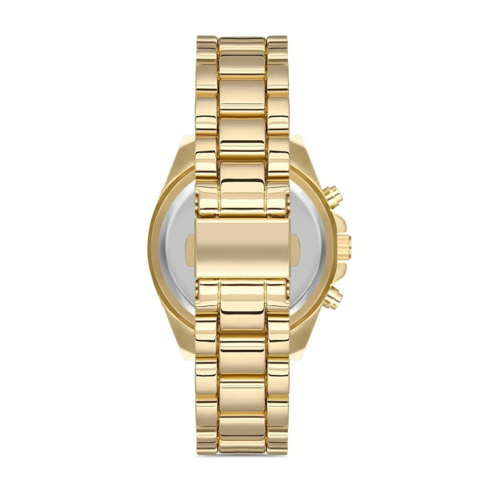 Zarif ve Şık Özel Tasarım Roma Rakam Detaylı  Metal Bayan Kol Saati (gold) ( Lisinya )