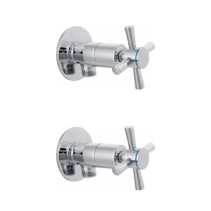 2 Li Artı Aç Kapa 4 Kollu Krom Çevirveli Taharet Musluğu ( Lisinya )