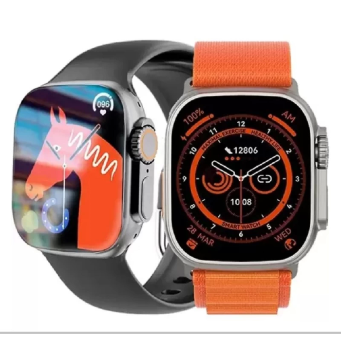 Hw8 Ultra Çift Kordon 49mm - Siri Nfc Bluetooth Arama Konuşma - İos & Android Uyumlu Akıllı Saat ( Lisinya )