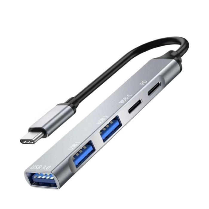 5in1 Metal USB Hub – Yüksek Hızlı Çoklayıcı, 5 Bağlantı Noktalı, Dayanıklı ve Taşınabilir Tasarım ( Lisinya )