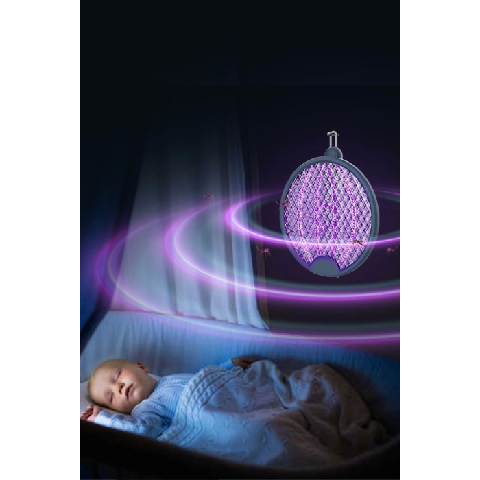 Asılabilen Ve Masaüstü Olabilen 2w Sinek Öldürücü Mor Işıklı Raket ( Lisinya )