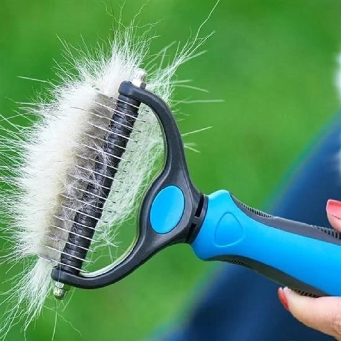 Plastik Saplı Metal Kedi Köpek Bakım Kıtık Tüy Topak Açıcı Tarak ( Lisinya )