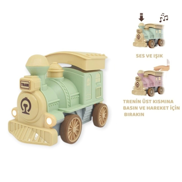 Oyuncak Tren Işıklı Sesli Bas Gitsin 14cm - YEŞİL - 8068A (Lisinya)