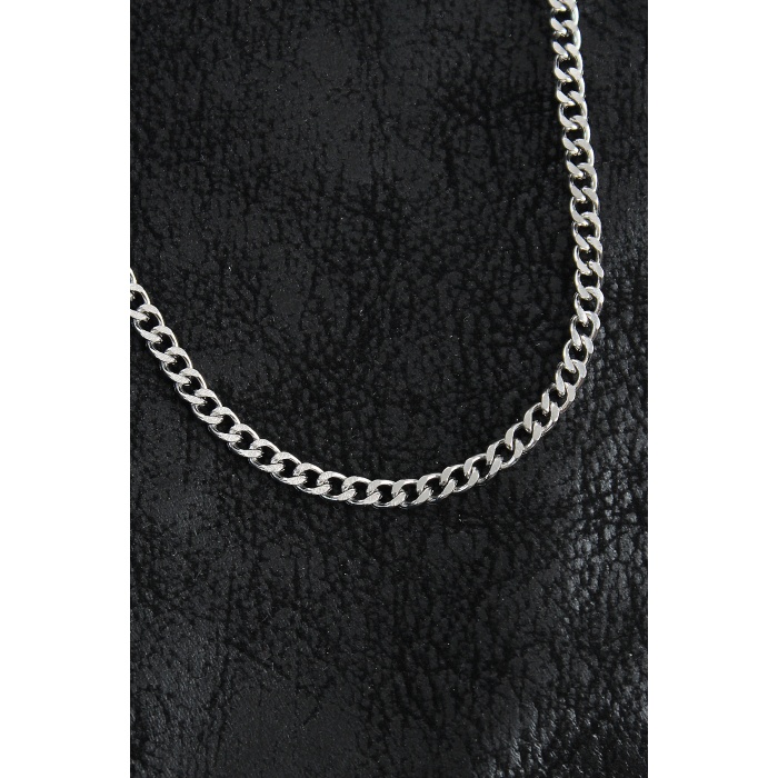 316L Çelik Klasik Zincir Model Gümüş Renk Erkek Kolye - Lisinya