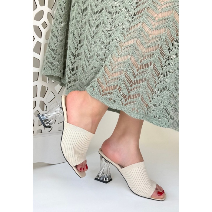 Evra Ten Triko Topuklu Terlik - Lisinya