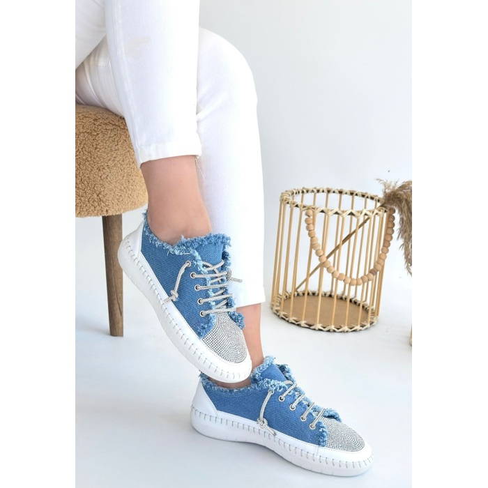 Enber Mavi Kot Bağcıklı Spor Ayakkabı - Lisinya