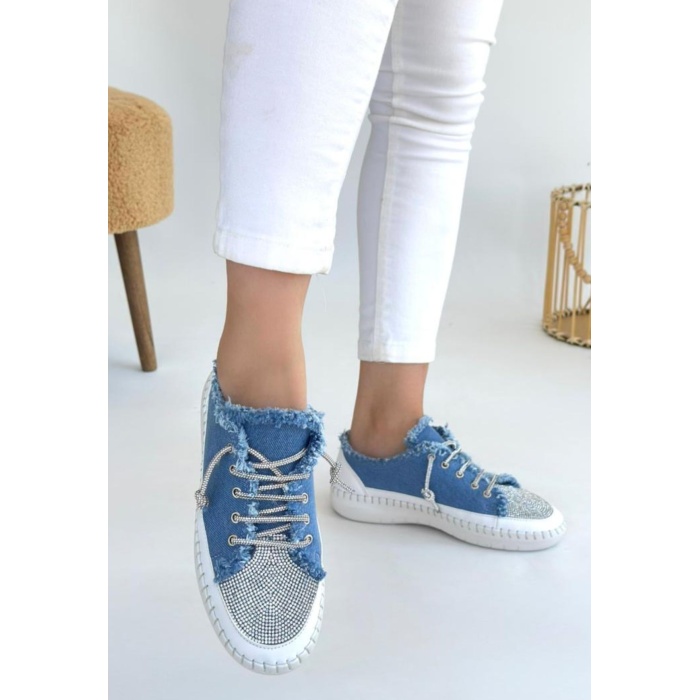 Enber Mavi Kot Bağcıklı Spor Ayakkabı - Lisinya