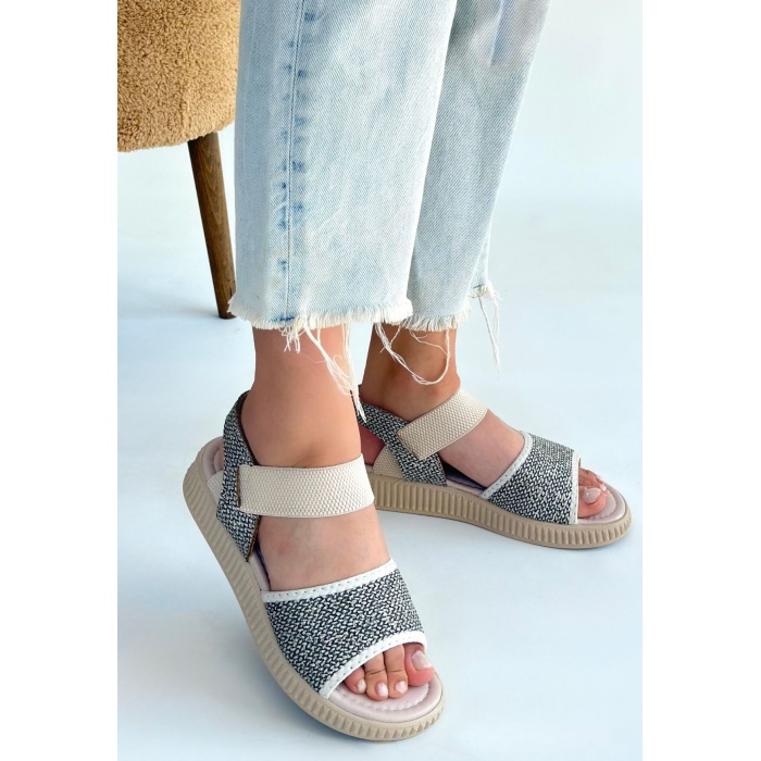 Jake Yeşil Hasır Cilt Sandalet - Lisinya