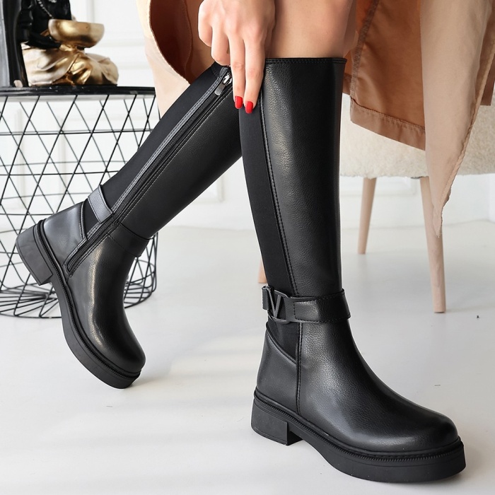 Diona Siyah Cilt Çizme - Lisinya