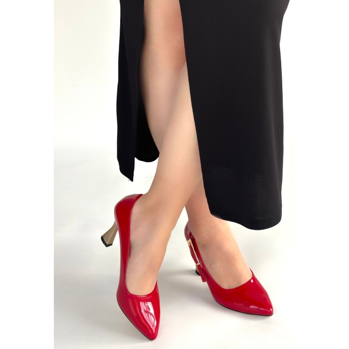 Motya Kırmızı Rugan Topuklu Ayakkabı - Lisinya
