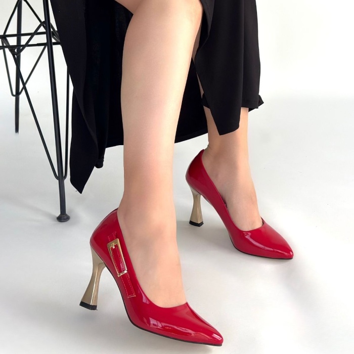 Motya Kırmızı Rugan Topuklu Ayakkabı - Lisinya