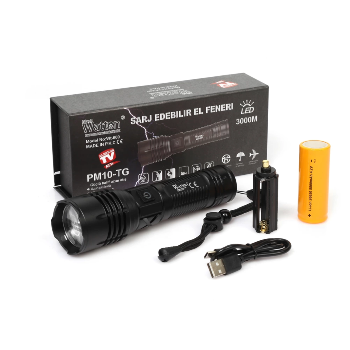 3000 Lümen  Güçlü El Feneri  Wt-600 - Lisinya