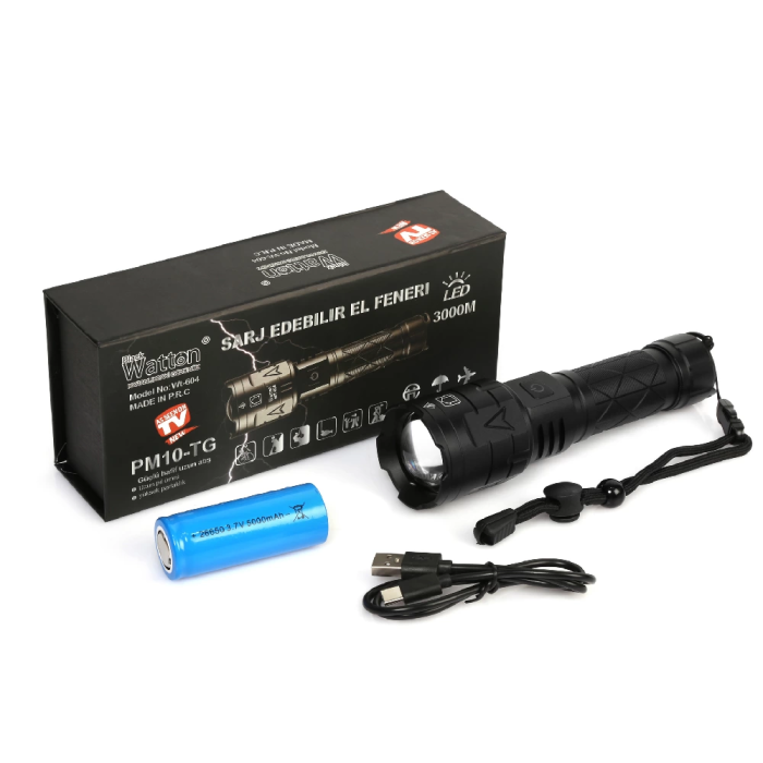 3000 Lümen Güçlü El Feneri  Wt-604 - Lisinya