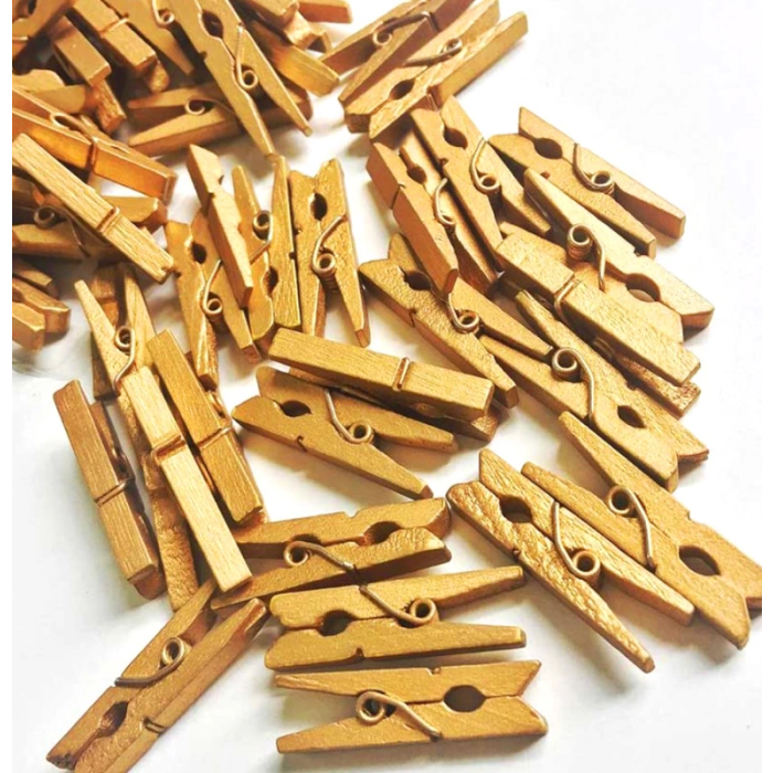 100lü Gold Ahşap Mandal 2.5cm (10lu Paket-1000 Adet) - Lisinya