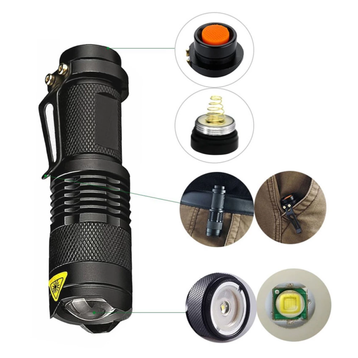 Mini Güçlü Şarjlı Pilli El Feneri  Wt-304 - Lisinya