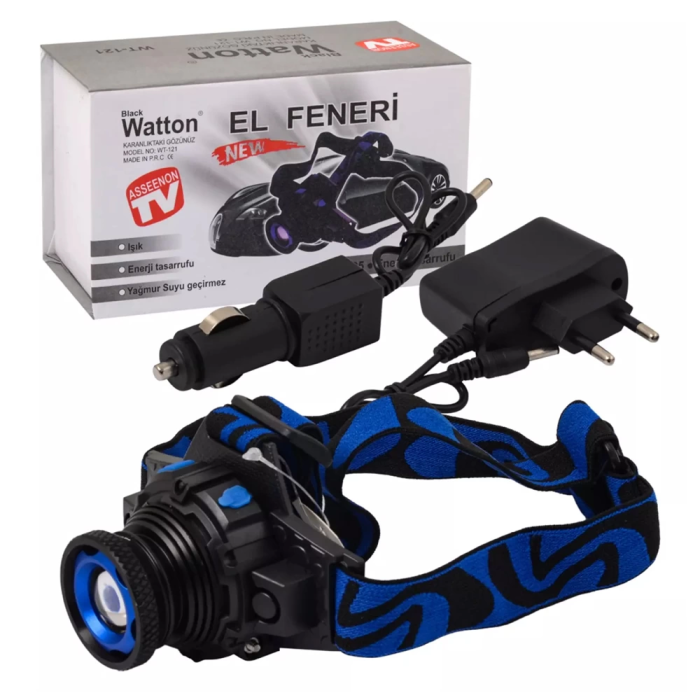 Q5 Şarjlı Mercekli Kafa Feneri Black Wt-121 - Lisinya