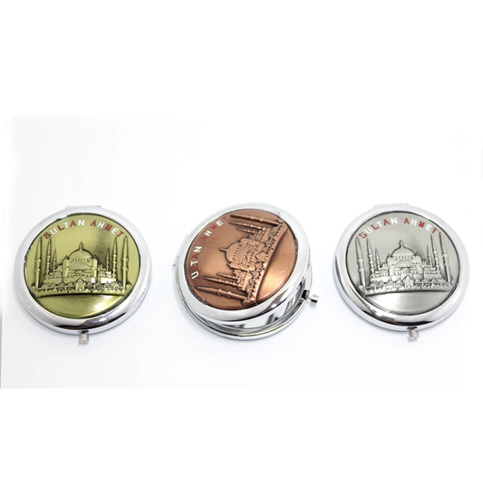 Metal İstanbul Temalı Yöresel Kabartmalı El Aynası 2alk112 - Lisinya