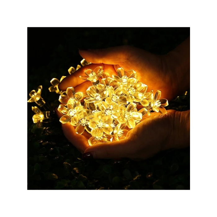 Solar 30 Ledli Çiçekli Günışığı Bahçe Aydınlatma Dekorasyon Güneş Enerjili - Lisinya